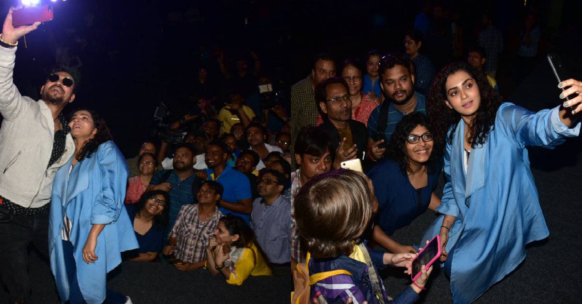 Irrfan Khan And Parvathy Visit A Theatre For Live Reactions! 
