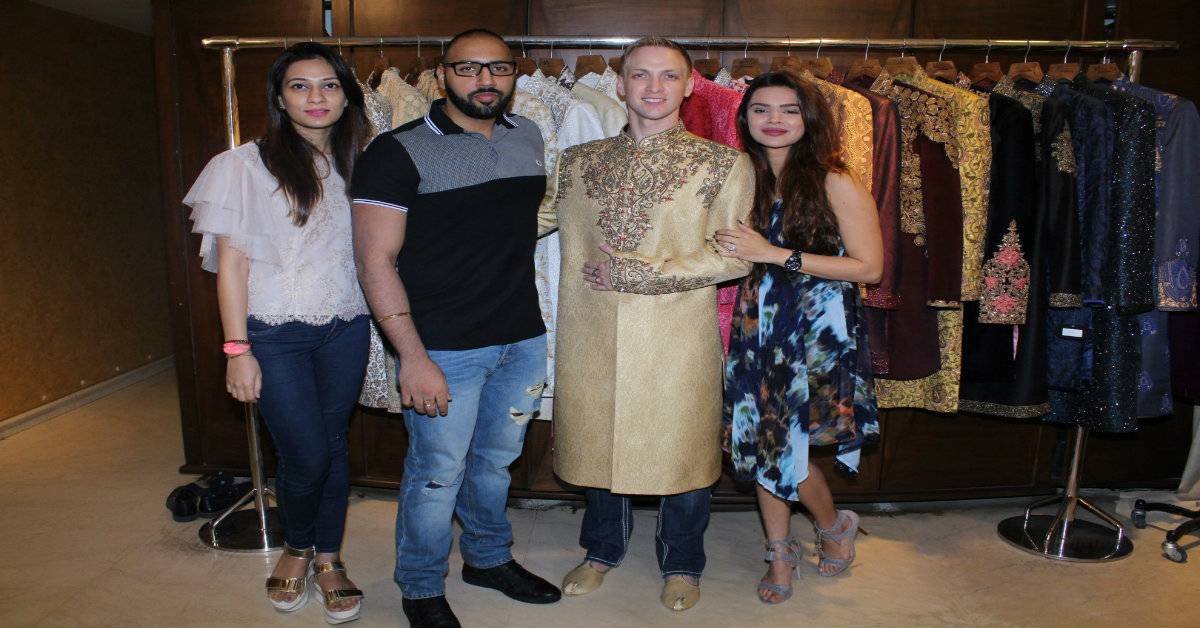 Designer Duo Pawan And Pranav's Wedding Outfit For Brent Goble With Aashka Goradia!

