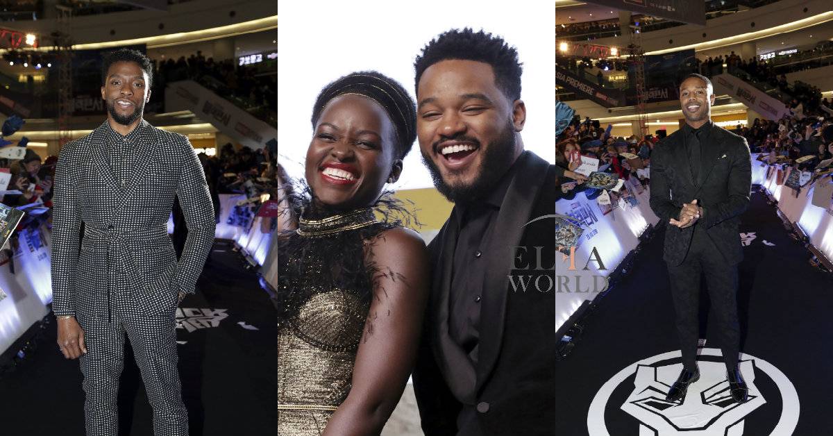 Stars Chadwick Boseman, Lupita Nyong'o, Michael B. Jordan Were In Seoul To Promote The Much Awaited First Superhero Movie Of The Year Black Panther.
