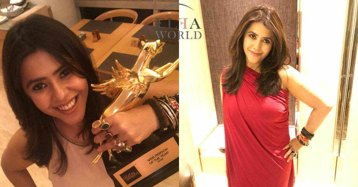 Ekta Kapoor Wins The Title Of Web Person Of The Year At The India Wiki Media Digital Awards! 
