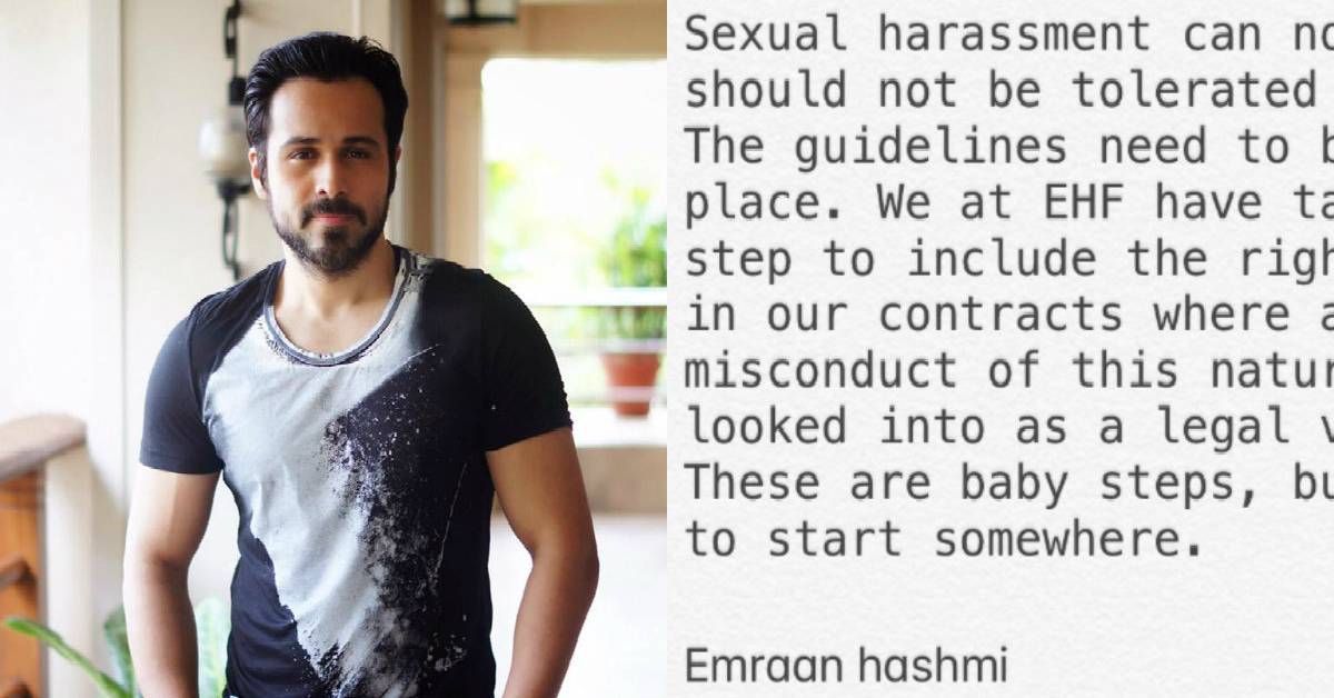 Emraan Hashmi To Include Anti-Sexual Harassment Clauses In Employment Contracts Of His Company!