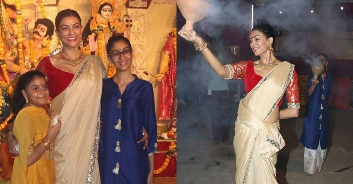 Sushmita Sen Is Elegance Personified As She Performs The 'Dhunuchi Naach' On The Occasion Of Durga Puja!
