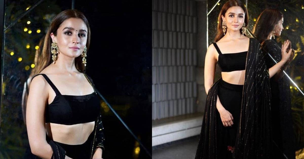 Alia Bhatt Is A Ravishing Beauty In Black As She Gets Dolled Up For SRK’s Diwali Party!
