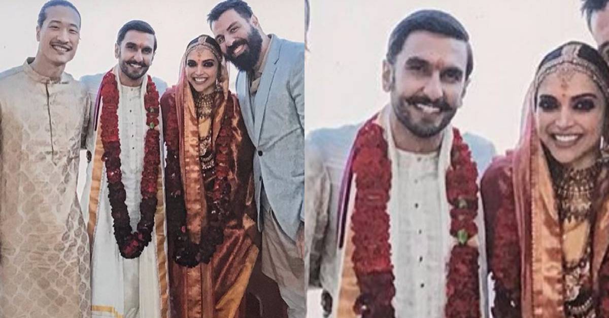 Newly Weds Deepika Padukone And Ranveer Singh Posing With Their Wedding Photographer And Deepika's Trainer Is Truly Adorable!