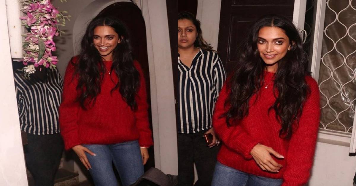 Deepika Padukone Stuns In Red In Her First Public Appearance After Her Wedding!
