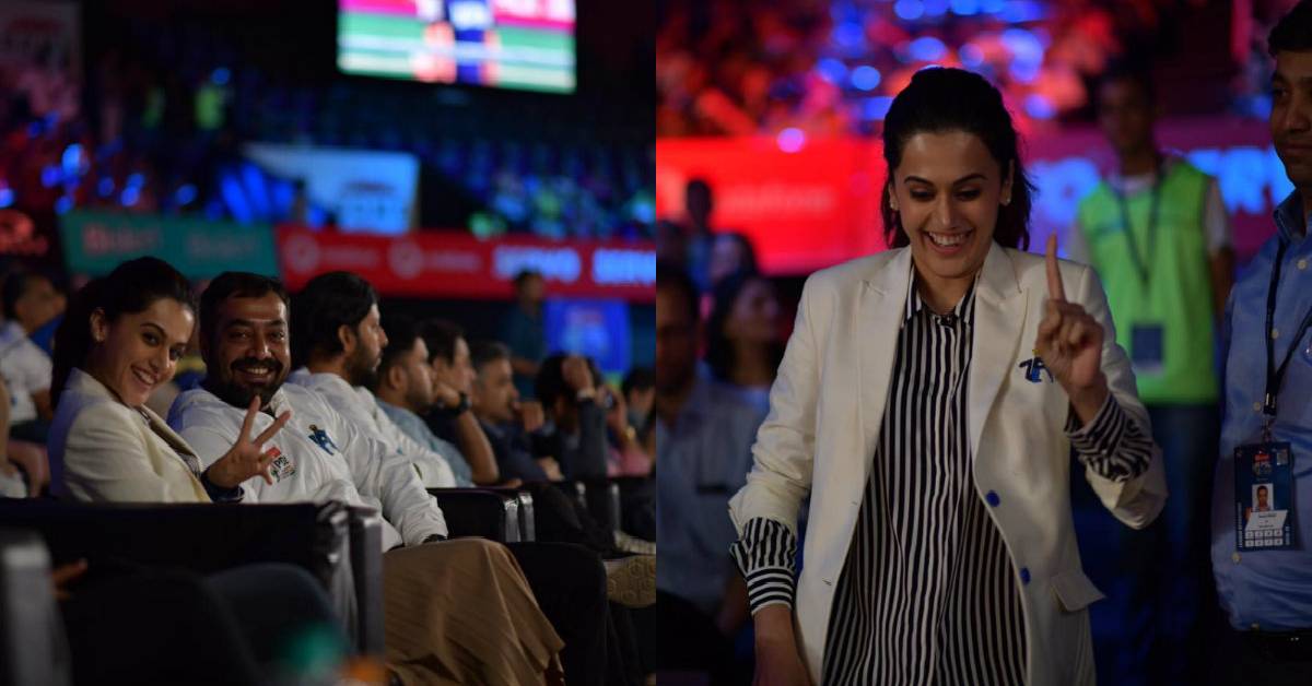 Taapsee Pannu Supports Her Team Pune 7 Aces At Their First Match With Great Enthusiasm!
