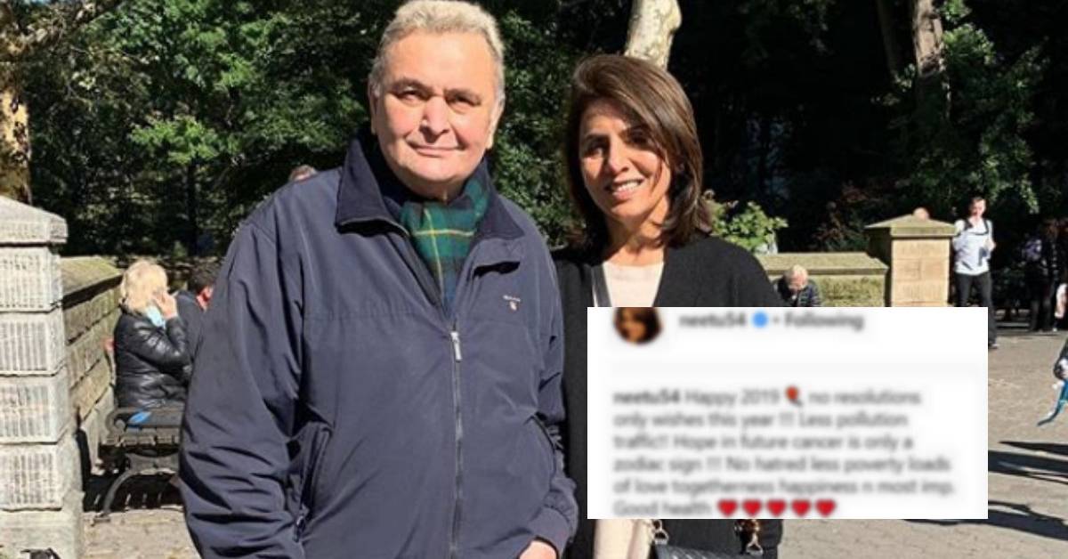 OMG! Did Neetu Kapoor Just Reveal That Rishi Kapoor Is Suffering From Cancer In Her Latest Post?
