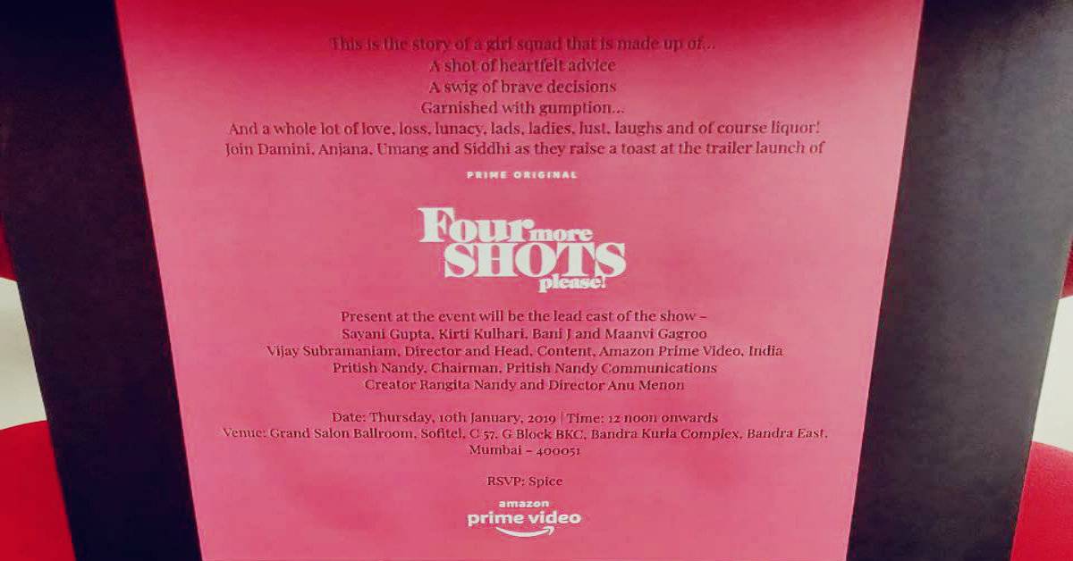 The Trailer Of Amazon Prime Original's Four More Shots Please To Release On This Date!
