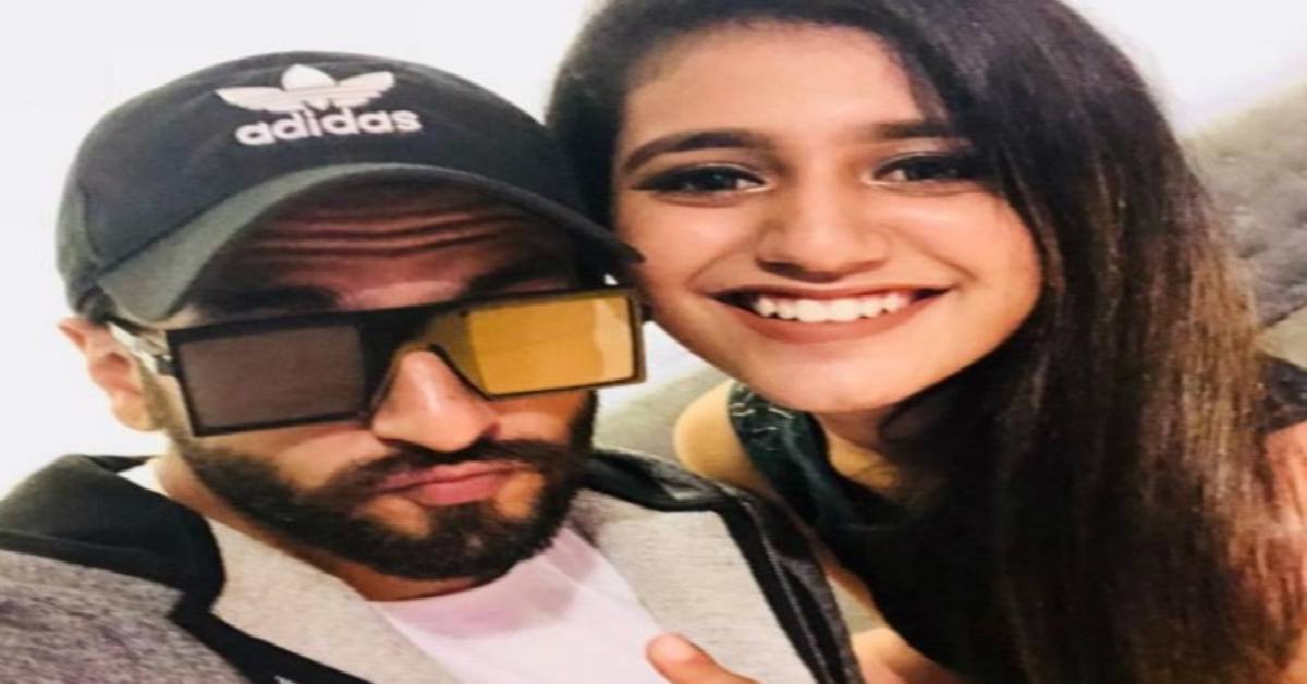 Internet Sensation Priya Prakash Varrier Is A Delighted Fan Girl As She Poses For A Selfie With Ranveer Singh! 
