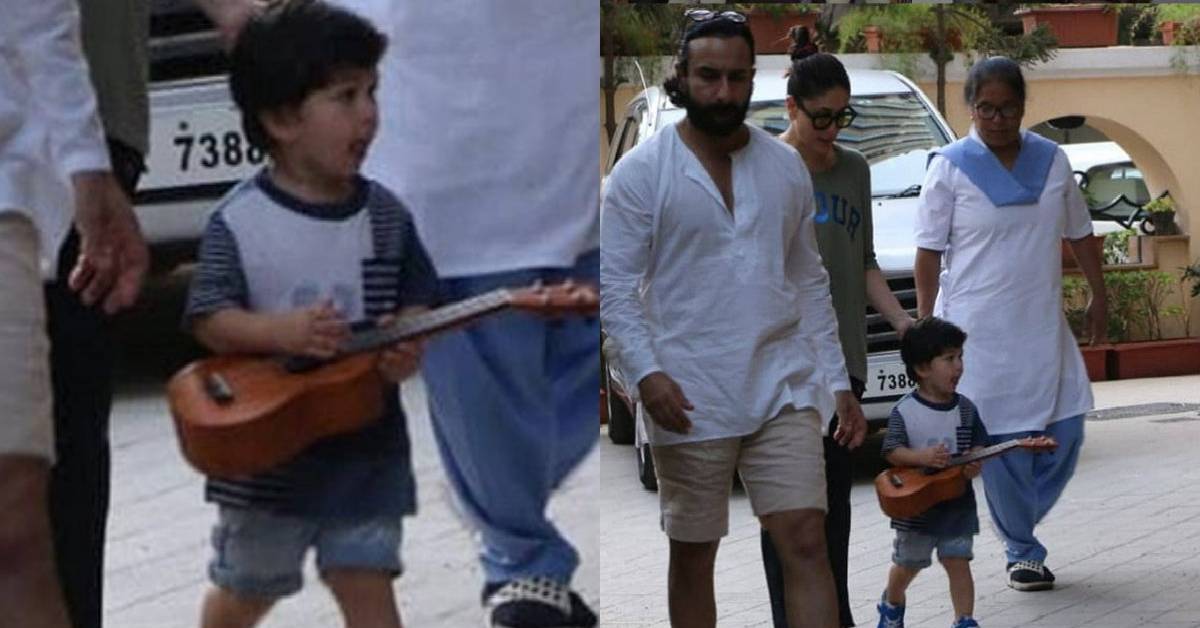 Saif Ali Khan, Kareena Kapoor Khan And Their Adorable Guitarist Taimur Ali Khan Enjoy Their Stroll!
