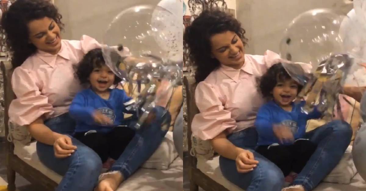 Kangana Ranaut's Sister Rangoli Chandel Captures A Beautiful Picture Of Kangana With Nephew Prithvi Raj Chandel In This Latest Picture!