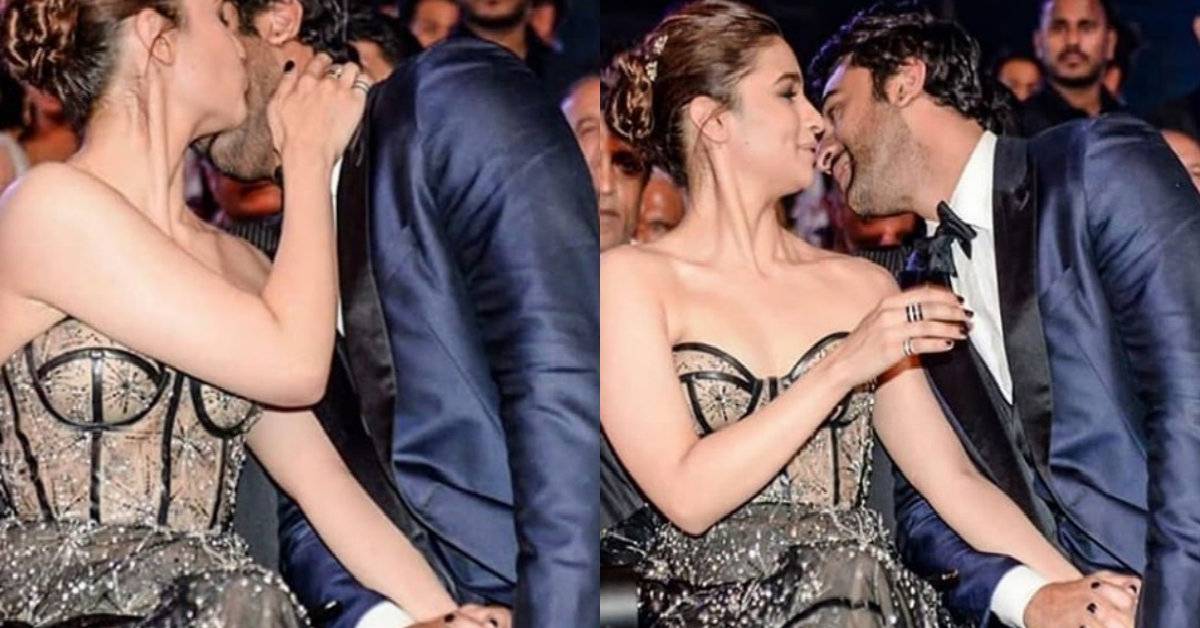 Ranbir Kapoor And Alia Bhatt Sharing A Kiss In The Filmfare Awards Is The Cutest Thing You Will See On The Internet Today!