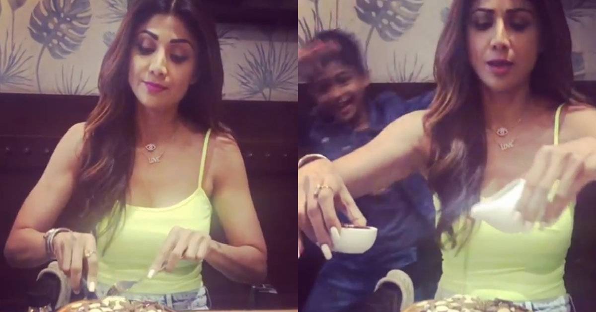 Shilpa Shetty's Son Video Bombing Her Latest Post As She Binges On Her Pancake Is The Cutest Thing You'll See On The Internet Today!