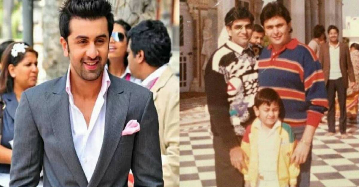 Ranbir Kapoor Is One Adorable Kiddo In This Throwback Picture As He Poses With Father Rishi Kapoor!
