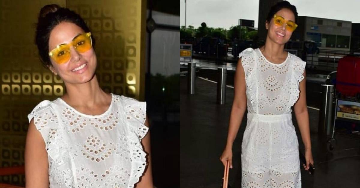Hina Khan Is A Vision In White As She Slays In Her Latest Aiport Look! 
