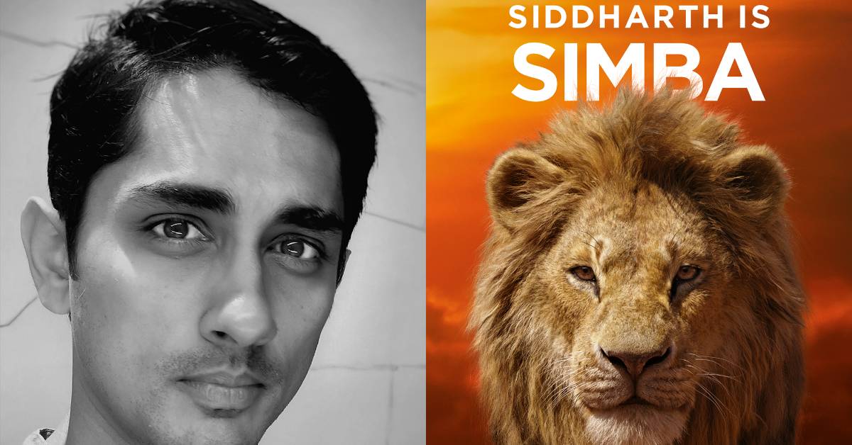 Youth Icon Siddharth Is ‘SIMBA’ In The Tamil Version Of The Lion King!
