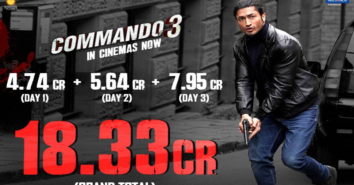 Commando 3 Emerges As A Winner At The Box Office Garners  ₹7.95 Crore On Day 3!
